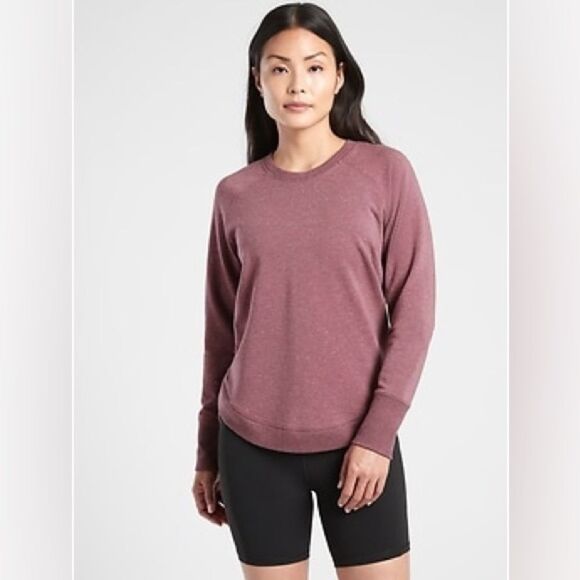 Athleta Mindset Textured Sweatshirt Sz L Dusty Pink Very Soft Modal Worm Quality - Picture 10 of 12